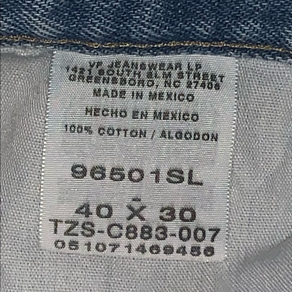 Wrangler Premium lt. stonewashed blue jeans 96501sl 501 pre owned 40 x 30 comfe - Picture 3 of 6